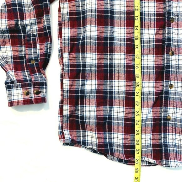 Blue Mountain Button Up Flannel Shirt Plaid Long Sleeve Mens Large L Pocket EUC - Picture 8 of 10